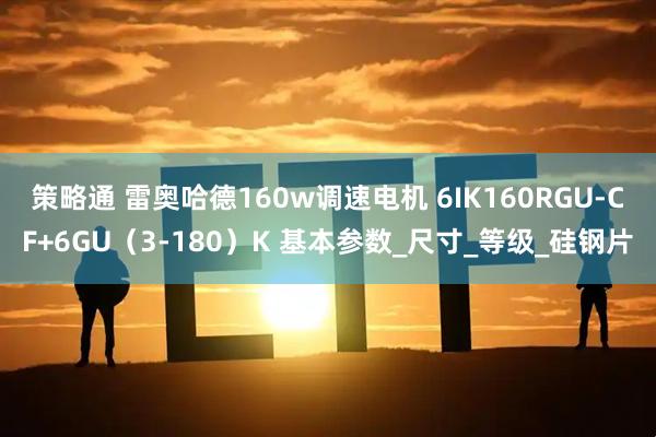 策略通 雷奥哈德160w调速电机 6IK160RGU-CF+6GU（3-180）K 基本参数_尺寸_等级_硅钢片